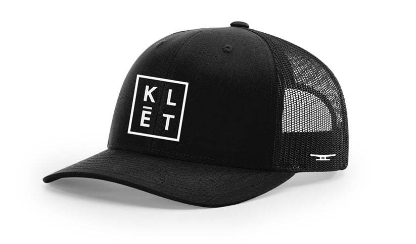 Black Klēt BOCA snapback hat with structured fit, mesh back, and adjustable snap closure.