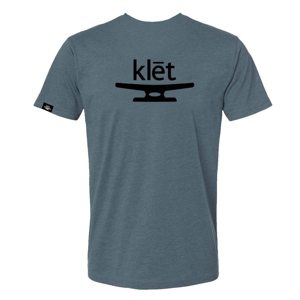 Klēt Brand T-Shirt in blue with black logo design on back and short sleeves Klēt - Brand T-Shirt