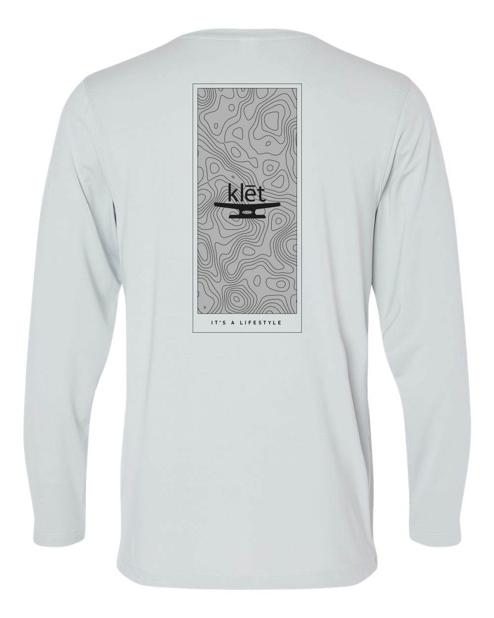 Klēt - Topography Bahama Performance Long Sleeve shirt with topographic design and UPF 50+ protection