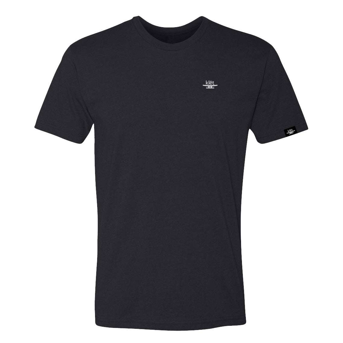 Klēt High Seas t-shirt in black with embroidered logo on chest and sleeve, lightweight cotton blend, unisex maritime style tee Klēt - Brand T-Shirt Klėt - Sketchy Marlin T-Shirt Klēt - Old Salt T-Shirt