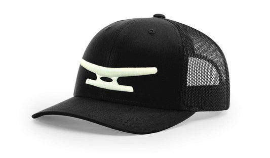 Black mesh trucker cap with Klēt Monogram puff embroidered logo on front panel Klēt - Monogram
