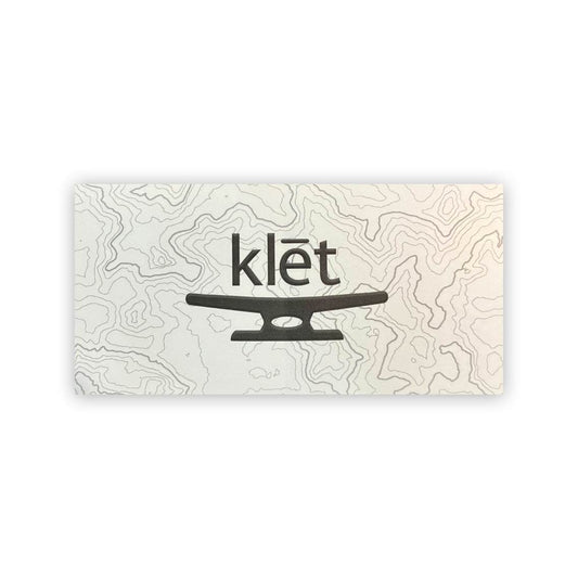 Klēt TopoMap Sticker 5 inch with contour map design and black anvil logo